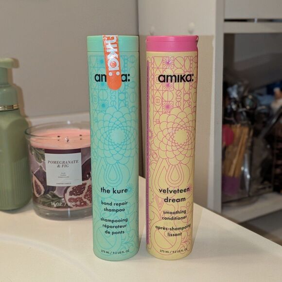 Amika NEW the kure bond repair shampoo & velveteen dream smoothing conditioner